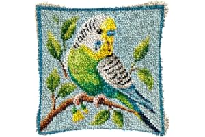 YOOTOM Latch Hook Kits for Adult Kids Begginers, Latch Hook Pillow Cushion DIY Embroidery Pillowcase with Pre-Cut Yarns & Pre-Printed Canvas 17x17in, Home Sofa Decor & Gift