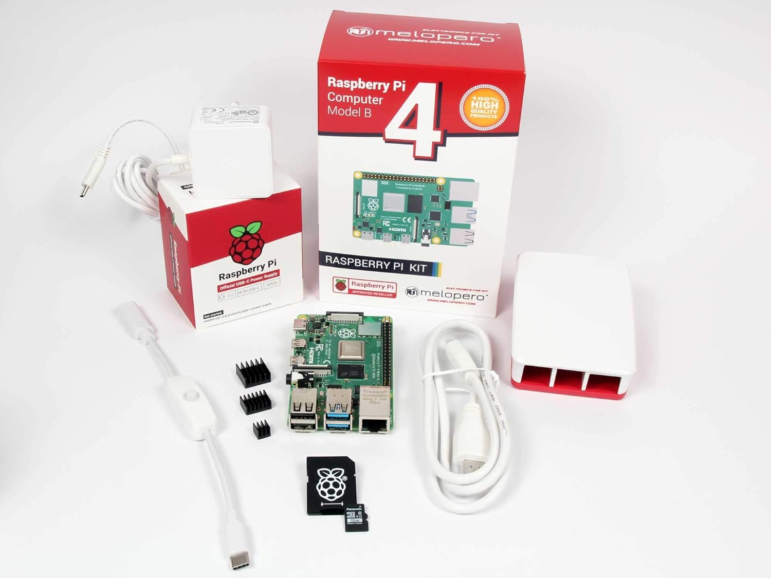 Raspberry Pi 4 Computer OFFICIAL PREMIUM KIT (4GB RAM, WHITE)