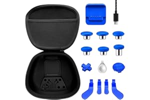 Vanpark Component Pack for Xbox Elite Series 2 Controller，Replacement Accessories Kit Include 1 Carrying Case, 1 Charging Dock&Cable, Metal 6 Joysticks, 4 Paddles, 2 D-Pads, 1 Adjustment Tool(Blue)