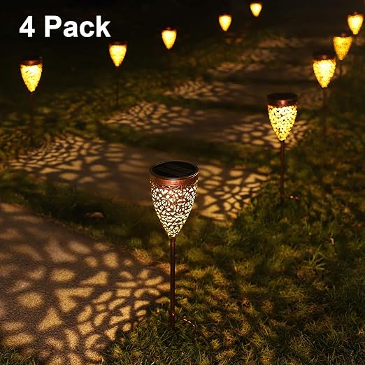 Solarleuchte Garten 4 Stuck Solarlampen Fur Aussen Solar Wegeleuchte Mit Ip44 Wasserdicht Dekorative Aussenleuchten Fur Terrasse Rasen Hofwege Energieklasse A Amazon De Beleuchtung