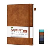 Soomeet Lined Journal Notebook, 200 Pages, Leather