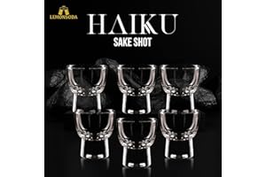 LEMONSODA Haiku Sake Shot Glass Set- 2oz Crystal Shot Glasses for Sake, Tequila, Whiskey, Vodka, Gin - Great for Tequila Tast