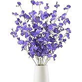 IPOPU 8PCS Long Stem Artificial Flowers 39" Blue Sweet Pea Flower Fake Silk Flowers with Stems for Tall Vase Wedding Party Home Decoration(Blue)