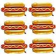 6Pcs Giant Hot Dog Balloons,Food Foil Balloon Picnic Snacks BBQ Party Balloons Fast Food Snacks Picnic Burger Birthday Baby S