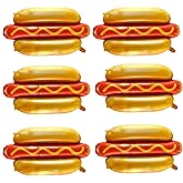 6Pcs Giant Hot Dog Balloons,Food Foil Balloon Picnic Snacks BBQ Party Balloons Fast Food Snacks Picnic Burger Birthday Baby S