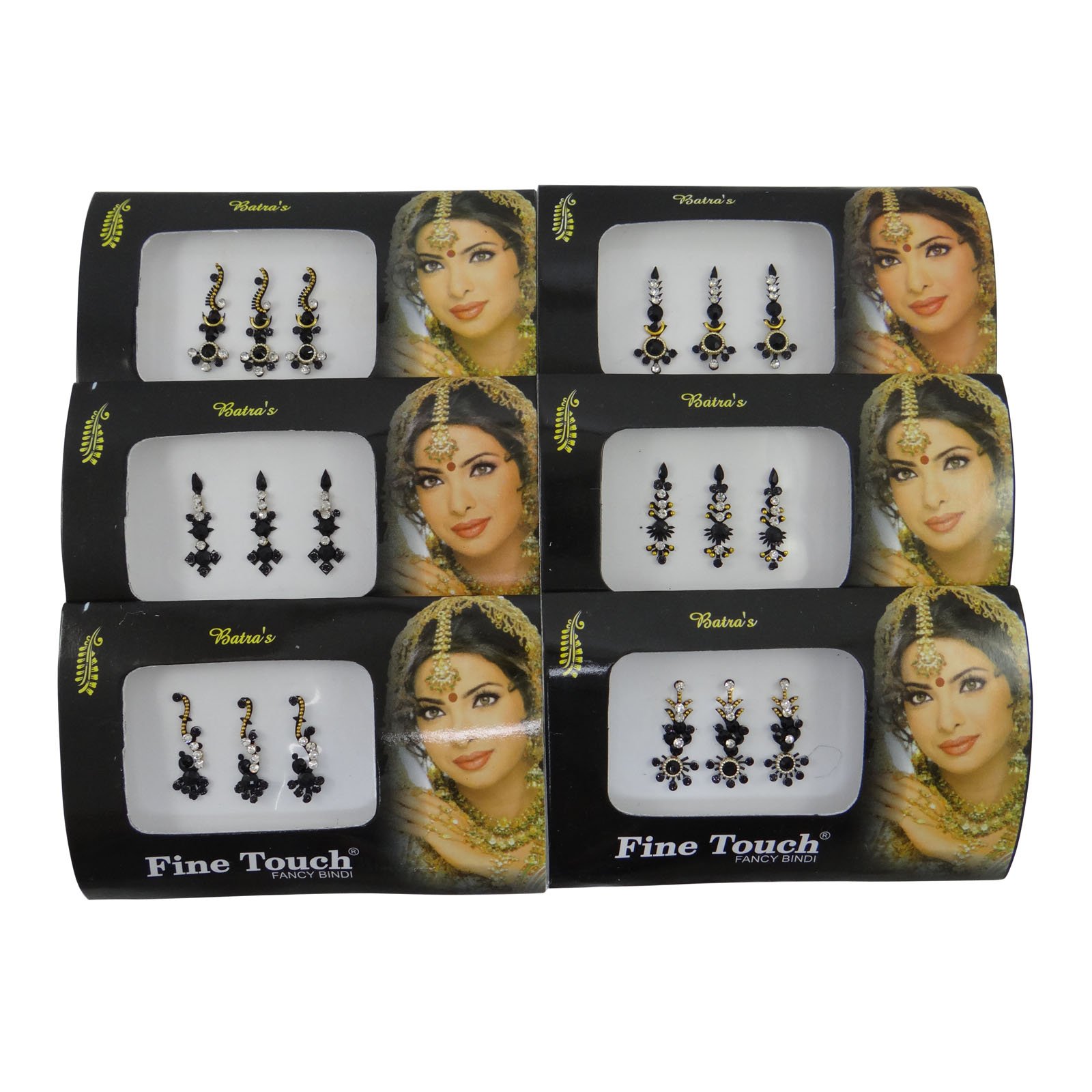 Banithani 6 Different Full Pack Of Indian Traditional Bindi Forehead Temporary Tattoo