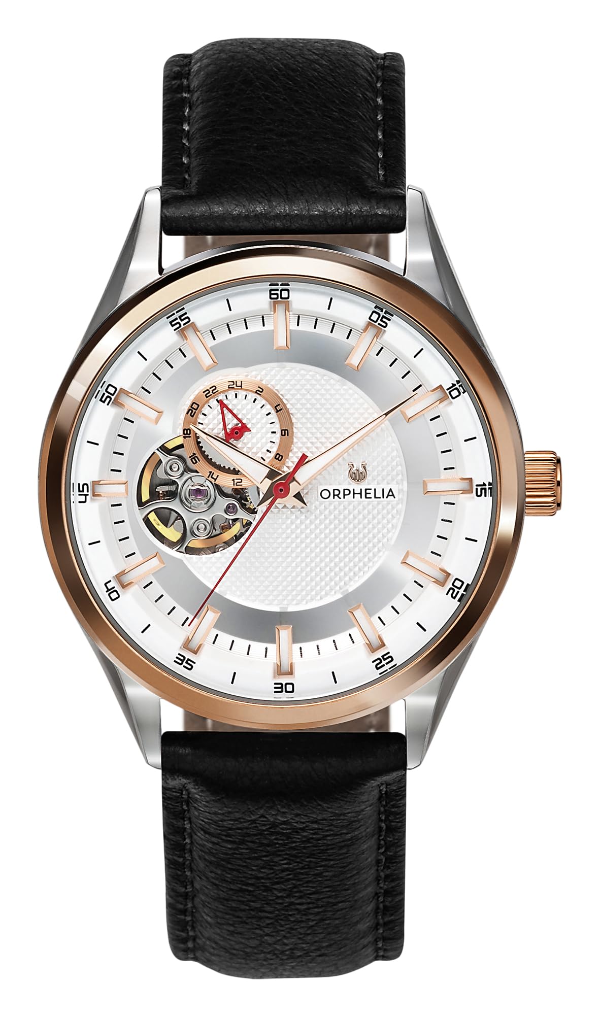 ORPHELIA Mens Automatic Watch, Analogue Classic Display and Leather Strap OR91802