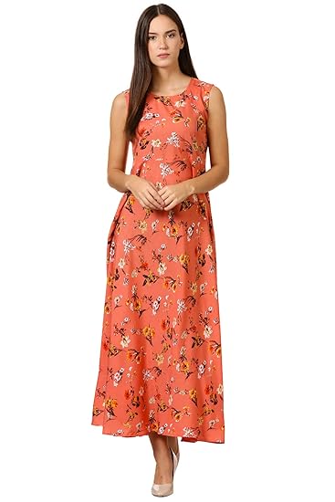 peach maxi dress casual