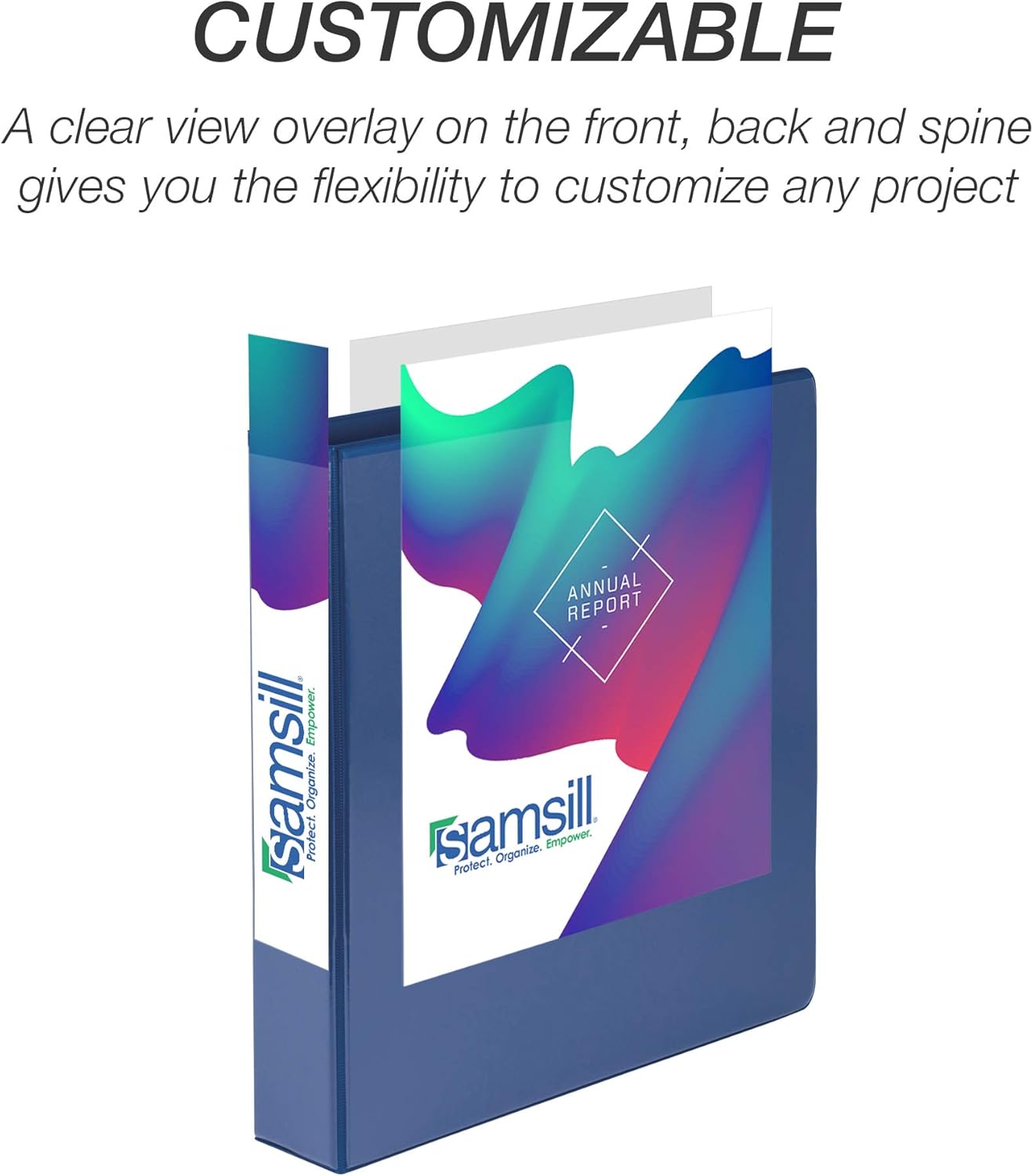 Samsill Economy 3 Ring Binder Organizer, 1.5 Inch Round Ring Binder, Customizable Clear View Cover, Blue Bulk Binder 4 Pack (MP48552) : Office Products