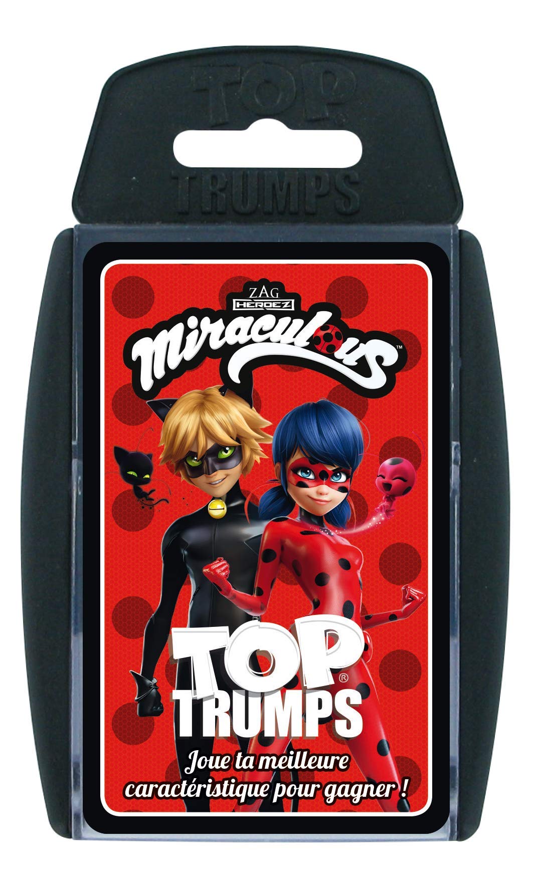 Winning Moves - Top Trumps Miraculous - Card Games - Board Game - Battle Game - Travel Game - From 2 to 6 Players - Ages 6+ - French Version