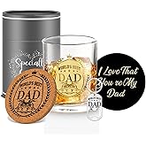 Yalucky Dad Birthday Gifts Personalised Whiskey Glass Gifts for Men Christmas Birthday Gift for Dads from Daughter and Son Presents for Daddy Wine Glass Fathers Day Gift for Dad