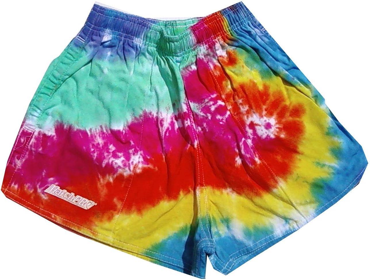 MatchPRO Tie Dyed Rugby Shorts 2" Inseam Rainbow Clothing