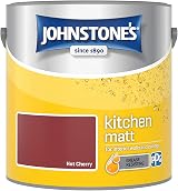 Johnstone's Kitchen Paint Hot Cherry Matt Finish Grease Resistant 2.5L