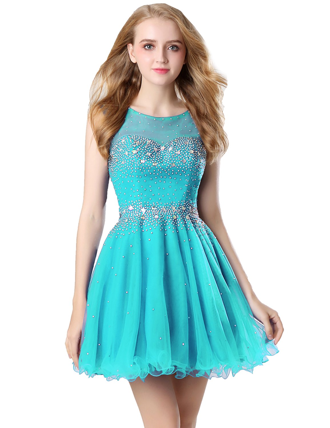 turquoise homecoming dress