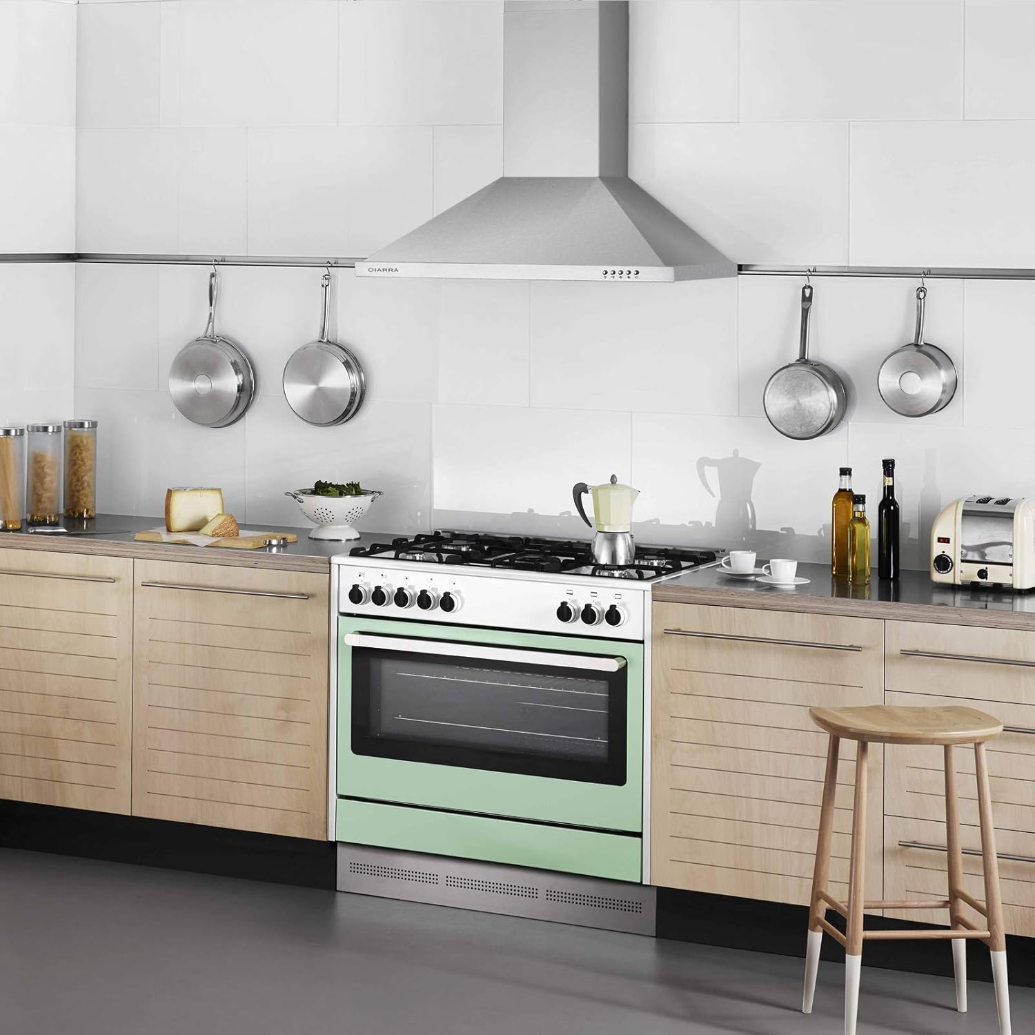 Ciarra Chimney Cooker Hood 90cm 550m3 H Led Light 3 Extracting