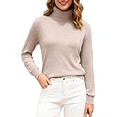 DAIMIDY Women's Turtleneck Sweater Long Sleeve Wool Blend Sweater Tops Fall Winter Outfits
