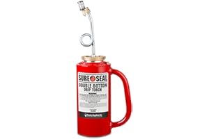 SURE-SEAL Sure Seal Forestry Suppliers Red OSHA Double-Bottom Drip Torch | Heavy Duty 15 Gauge Aluminum Canister | Big Mouth for Easy Filling | Fuel Trap & Check Valve for Protection | Oil Proof Gaskets