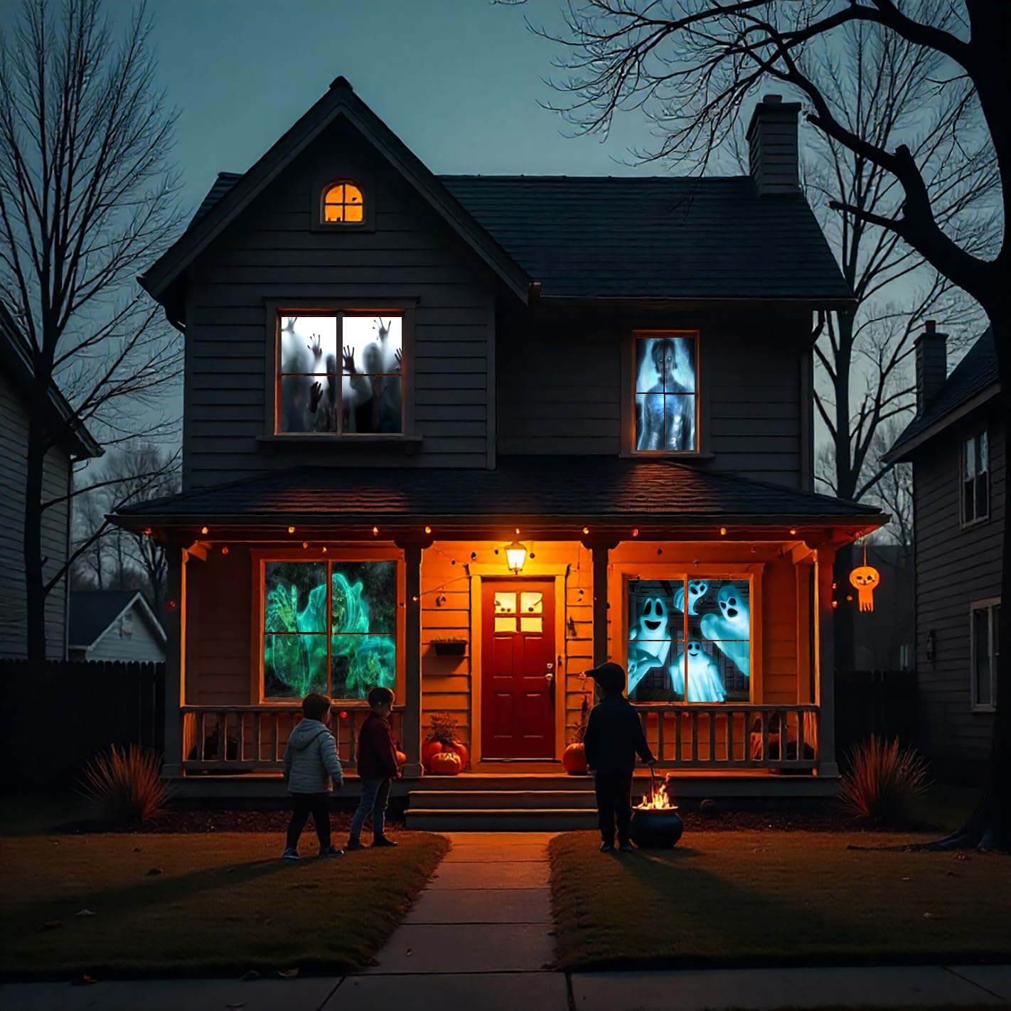 Holographic Rear Projection Screen with Mounting Hardware for Projecting Halloween Videos (5 ft x 9 ft Gray)