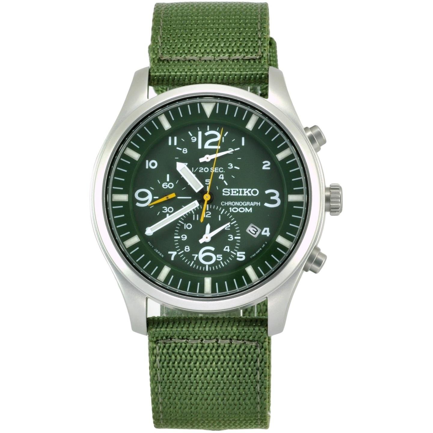 seiko chronograph 100m green