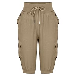 symoid Returned Items Capri Pants for Women Summer