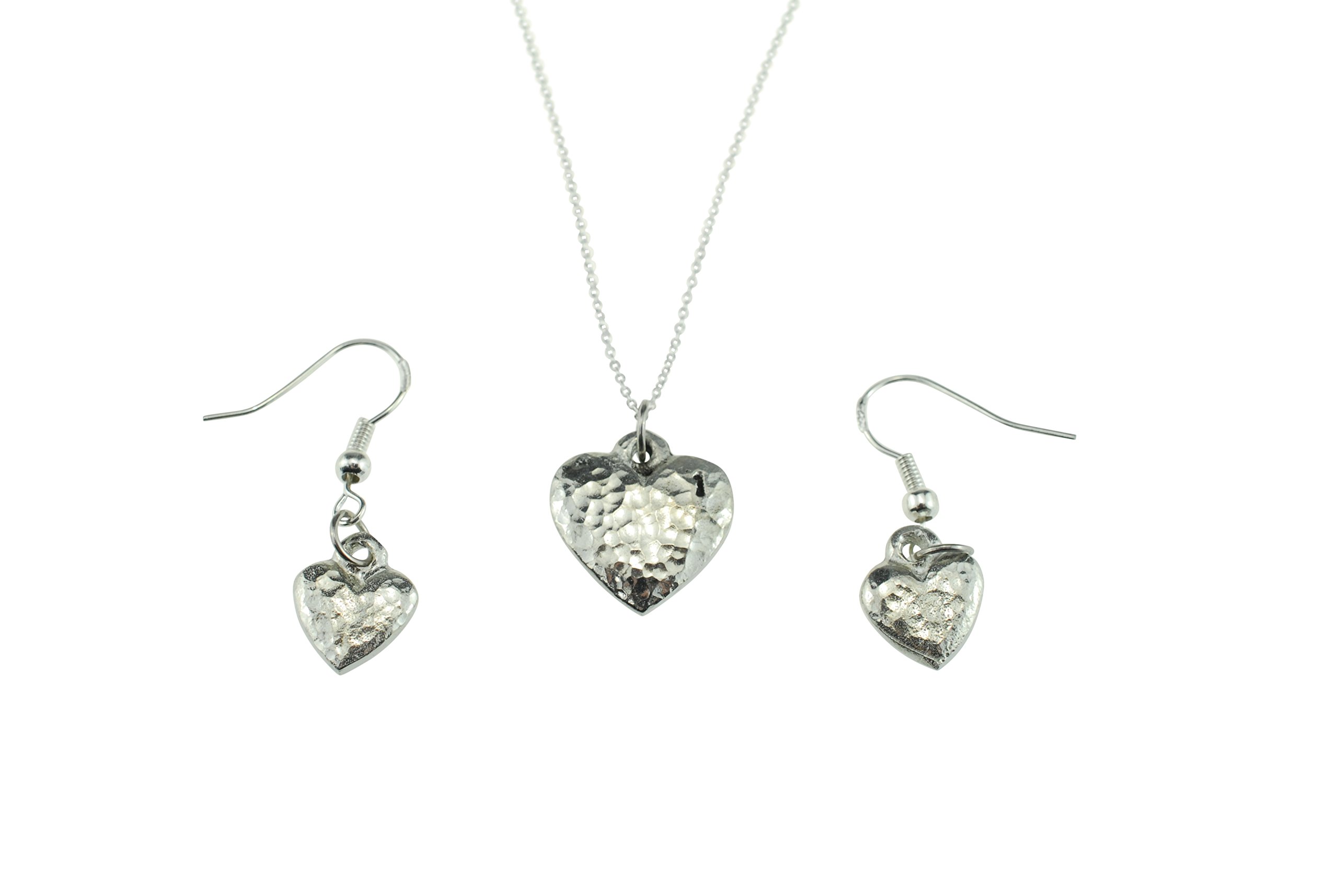 Pirantin 1st Anniversary Heart Earring and Necklace Set