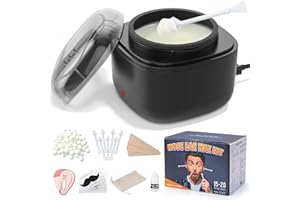 AUZEAL Nose Wax Kit Men, Nose Ear Hair Waxing Kit with 100g Wax, 40 Sticks, Nose Ear Hair Removal Kit, USB Fast Heat, Smart Constant Temp, Upgraded Size, Multi-Accessories, Black