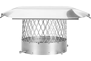 HY-C Draft King SS8U Round Bolt On Stainless Steel Single Flue Chimney Cap, 8" Diameter
