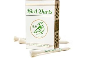 Bird Darts Premium Bamboo Wood Golf Tees, 18/72/180 Units (Packs of 18), 2 ¾ Golf Tees in Cigarette-Style Packaging, Durable, Biodegradable, Golf Tees Wood for Stylish Golfers