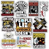 HOSALA (10Pcs-3in) Crime Scene Sticker Pack, Funny Investigator Forensic Science Sticker, Forensic Scientist Gift, True Crime Decor for Laptop Tablet Water Bottle Office Helmet Vehicles