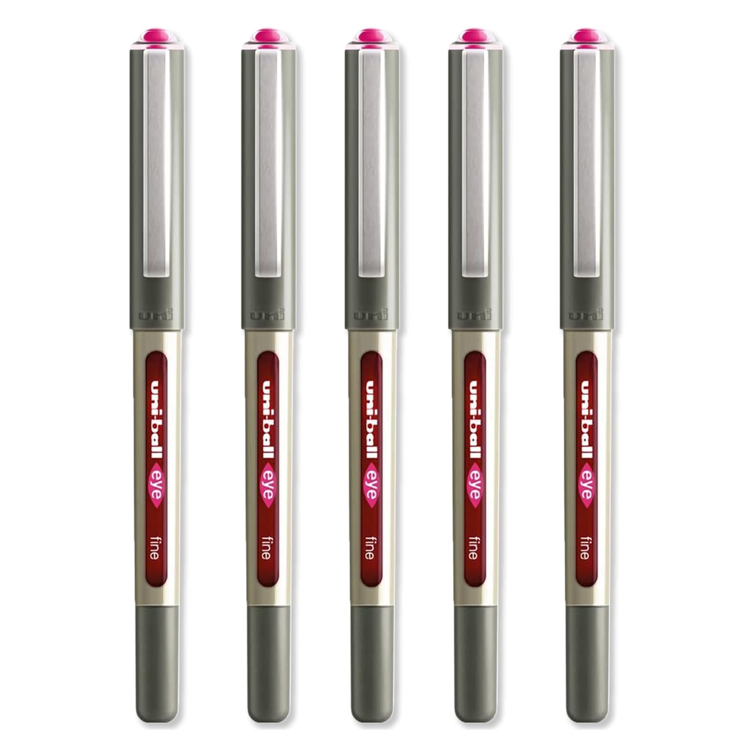 uni-ball EYE - UB-157E Rollerball Pens - 0.7mm Nib - Pink Ink - Pack of 5