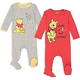 Disney Baby 2 Pack Zip Up Sleep N' Plays Newborn to Infant Sizes (Newborn - 24 Months)