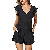 Smismivo Swim Romper with Built in Bra and Pockets Swim Dress Modest One Piece Swimsuit Full Coverage Bathing Suit