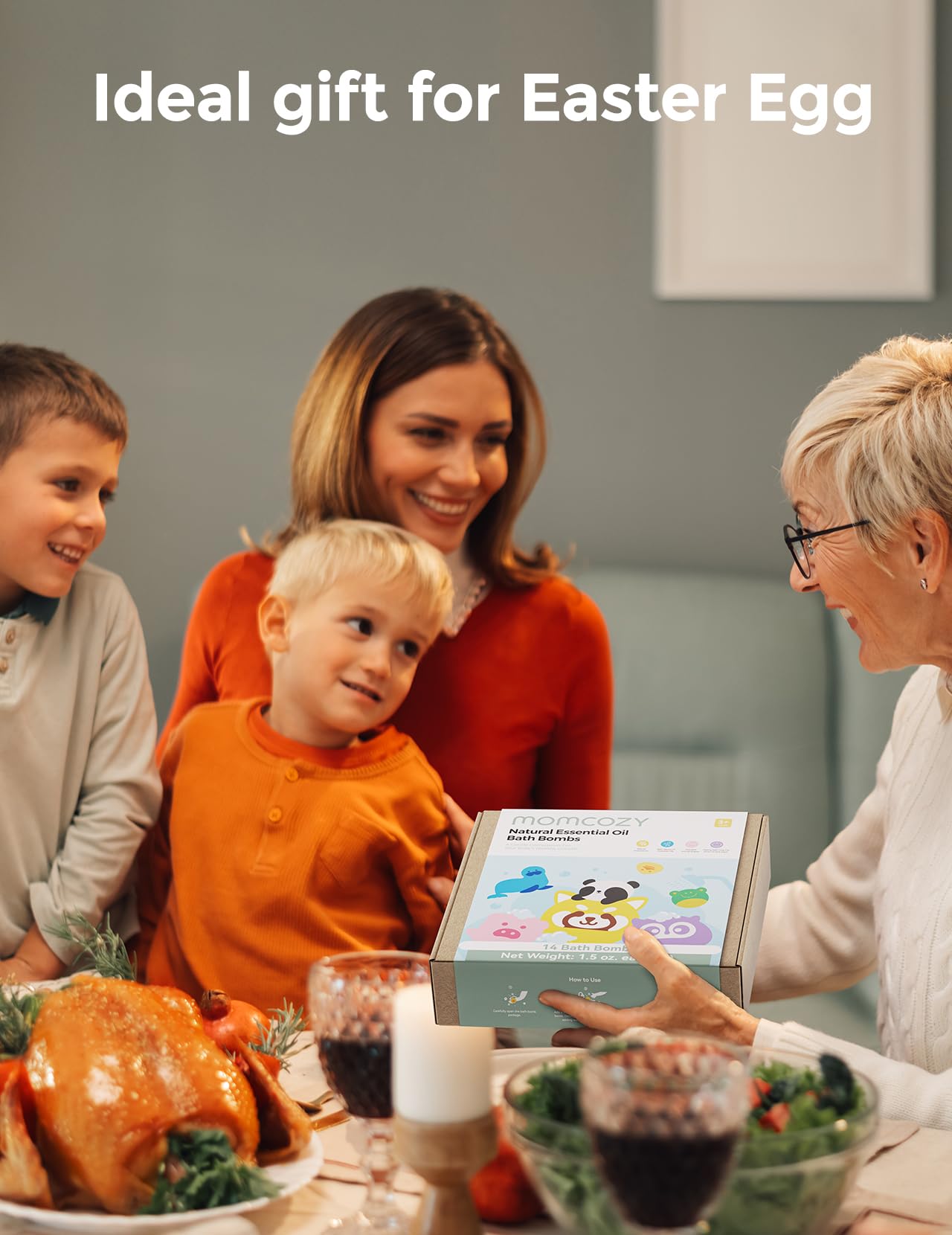 Momcozy Natural&Organic Essential Oil Bath Bombs,14 Pcs Bubble Bath Fizzy Balls with 7 Cute Animal Shapes,Bath Bombs Gift Set for Kids Girls Boys Toddler, Ideal Gift for Easter Egg, Bath Bomb Kit - Image 8