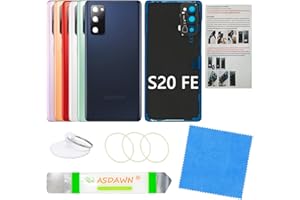 ASDAWN Galaxy S20 FE Back Cover Glass Replacement with Pre-Installed Camera Lens + All The Adhesive + Repair Tools for Samsung Galaxy S20 FE 5G SM-G780 SM-G781 All Carriers (Navy Black)