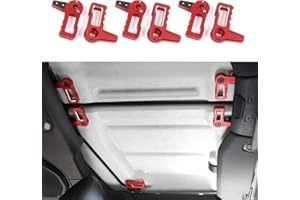 RAZPOY for JL 6PCS Freedom Panel Latch, Aluminum Hardtop Roof Removal Switch Handle Compatible with 2018-2023 Jeep Wrangler JL JLU & Gladiator JT, Red