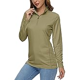 MAGCOMSEN Women's Shirts Long Sleeve 1/4 Zip UPF50+ UV Sun Protection Quick Dry Workout Hiking Athletic Shirts Rash Guard