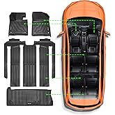 Antsvnn Floor Mats Cargo Liner Compatible for T-oyota Sienna (2021-2023 2024 2025) 7 Seat Custom Fit 1st, 2nd and 3rd Row Weather Mats (7 Seater with Spare Tire)