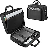 Double-Layer Portable Mobile Printer Storage Bag with 16.14 in Compatible with HP Tango/Tango X, HP Officejet 250/200 Printer Carrying Case with Laptop Layer, Shoulder & Trolley Strap