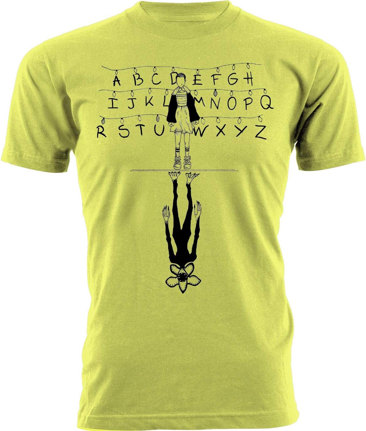 t-shirteria Camiseta Stranger Things – Eleven – 11 – Alphabet – Demogorgon – Serie TV, Amarillo, S: Amazon.es: Deportes y aire libre