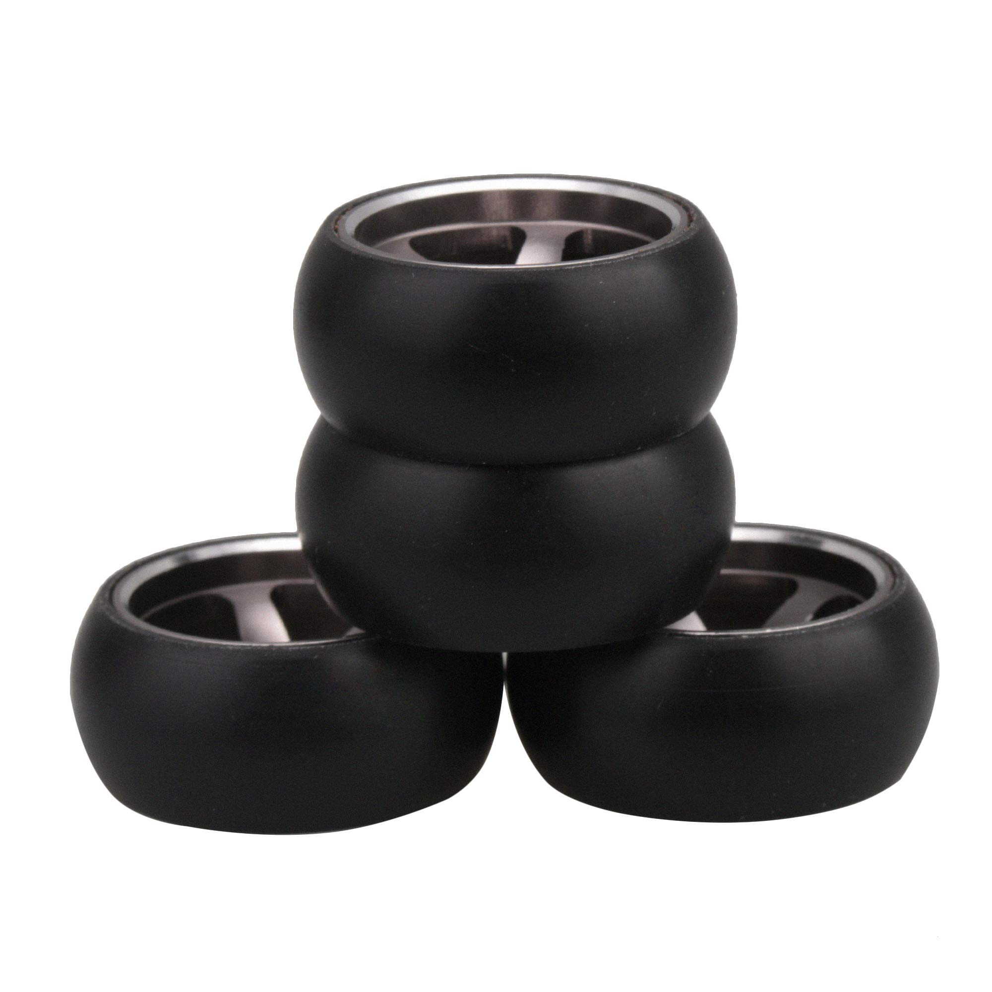 Mxfans 4pieces RC Car Titanium 5 Spoke Wheel Hub Tire Replacement for WL 1:28 K969