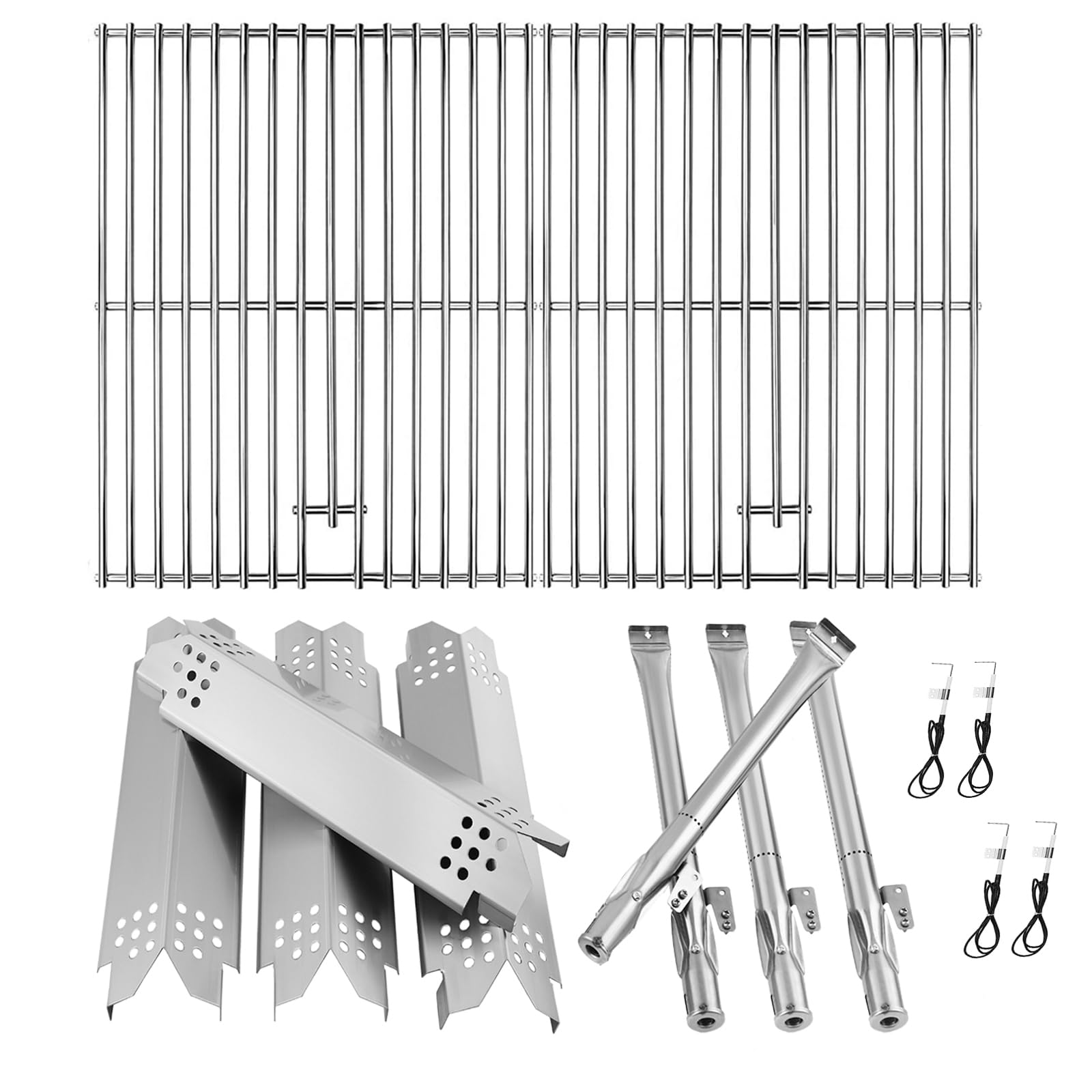 Photo 1 of BBQration Grill Replacement Parts for Nexgrill 4-Burner 720-0830 720-0830H 720-0830A 720-0830HR 720-0830T, Cooking Grate, Heat Shield and Burner Kit for Nexgrill Replacement Parts 4-Burner 720-0830H