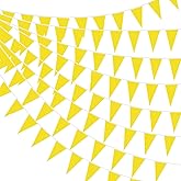 Tatuo 820 ft 500 Pcs Pennant Banner Flag String Hanging Triangle Bunting Flag for Carnival Party Outdoor Events Birthday Classroom Decoration(Yellow)