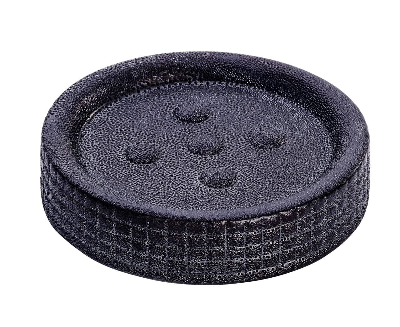 WENKO 21990100 Soap dish Polaris Jet Anthracite - Ceramic, 11 x 2.5 x 11 cm, Anthracite