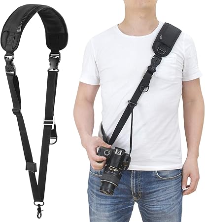 Amazon 速写ストラップ 一眼レフカメラストラップ 調節可能 ショルダーネックストラップ 肩掛け 滑り止め 通気性の高い 汗止め カメラ 双眼鏡用ストラップ ホルダー 通販