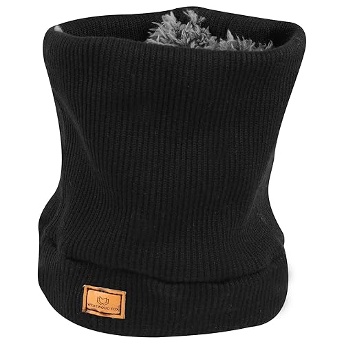 WESTWOOD FOX Winter Neck Warmer – Fleece Thermal Gaiter for Men & Women | Buy 1 Get 1 – Limited Stock (BLACK)