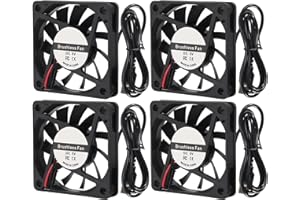 AITIAO 4PCS DC 60mm Fan USB Brushless Cooling Fan 60mm x 10mm USB Fans 5V DC 6010 Dual Ball Bearing Brushless Fans for Cooling DIY Computer CPU