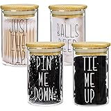 MOMEEMO Apothecary Jars with Lids Glass, Cotton