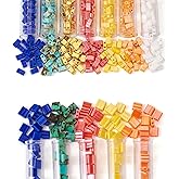 Pandahall 375Pcs 2-Hole Glass Seed Beads Half Tila Beads Flat Rectangular Square Spacer Loose Beads 12 Styles Lustered for Jewelry Bracelet Earring Making