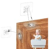No Drill Metal Furniture Wall Anchors (10 Packs) for Baby Proofing | 14" Adhesive Anti-Tip Safety Straps for Child, Keep Toddlers &amp; Pets Safe from Falling Furniture Like Dresser &amp; Bookshelf