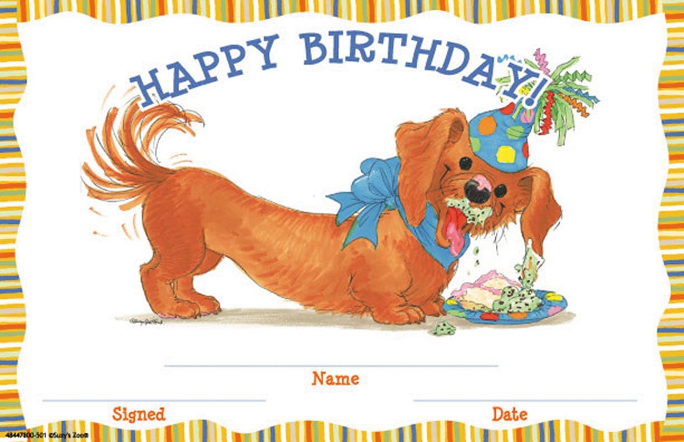 Eureka Suzy's Zoo Wags & Whiskers Birthday, Set of 36 Recognition Awards
